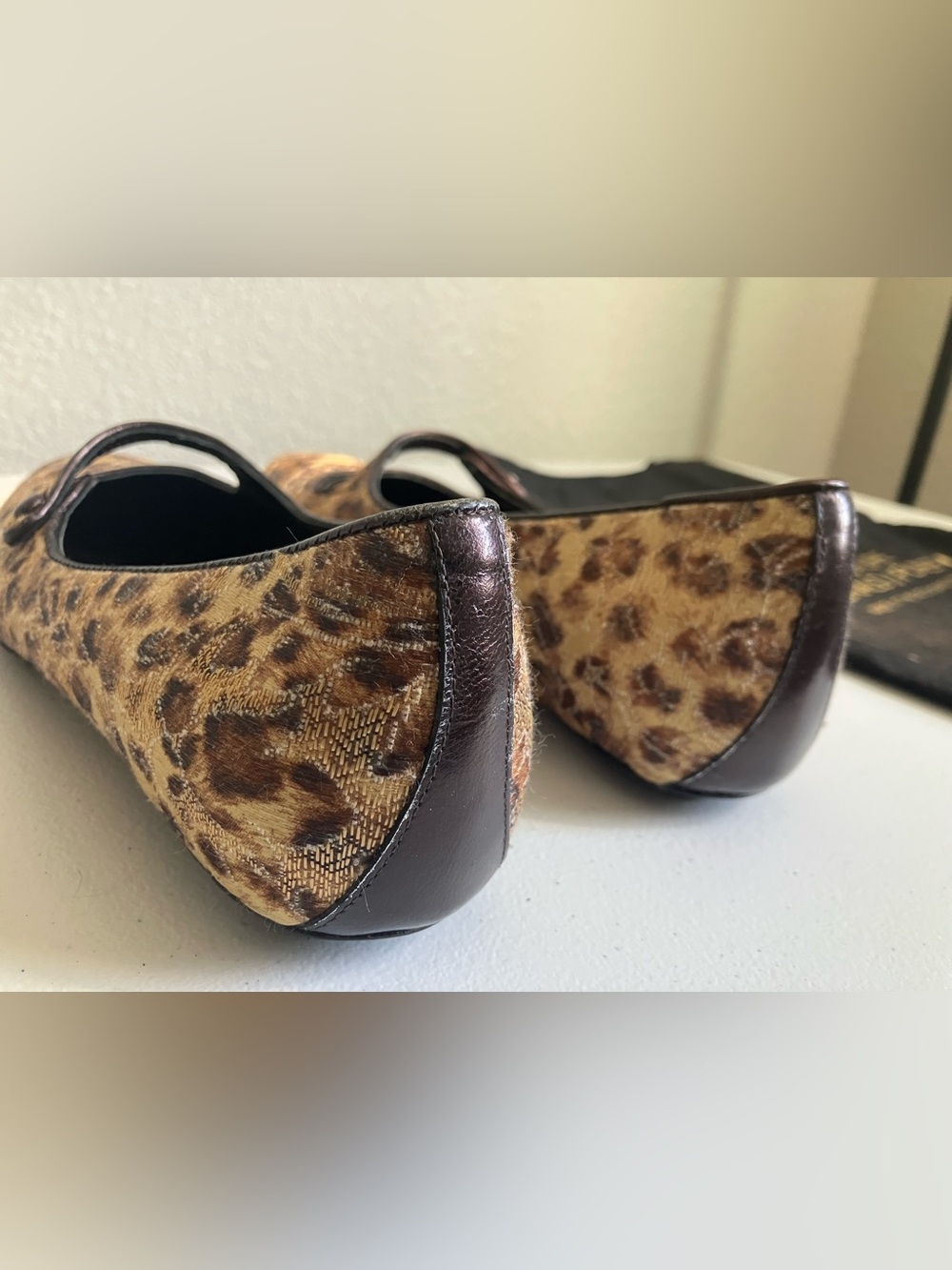 Donald Pliner Woven Leopard Print Mary Jane Flats - Picture 8 of 13